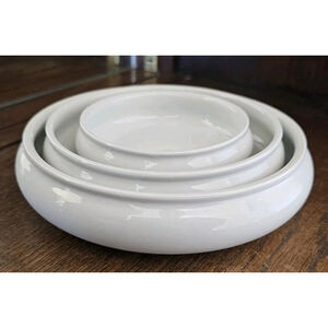 3 Fitz & Floyd Everyday White Baking Dishes OvenWare Cookware Vintage Dishes New
